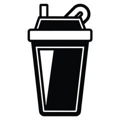 protein shake shaker bottle vector icon