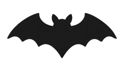 Morcego Preto de Halloween Silhueta Renderizada em 3D