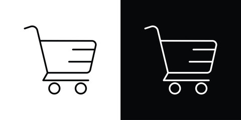 Shopping cart icon in line design. editable stroke icon.