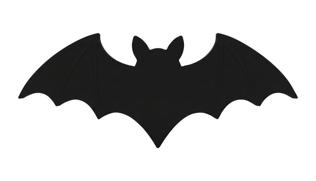 Morcego Preto de Halloween Silhueta Renderizada em 3D