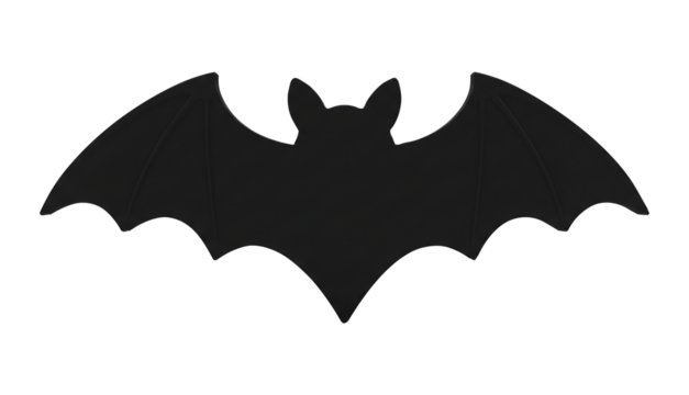Morcego Preto de Halloween Silhueta Renderizada em 3D