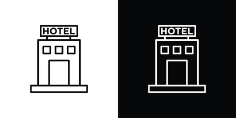 hotel icon in line design. editable stroke icon.