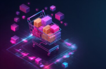 Neon E-commerce: Boxes in Cart