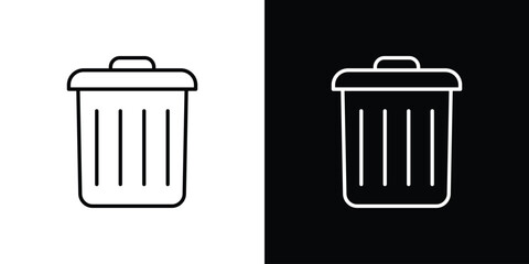 Trash icon in line design. editable stroke icon.