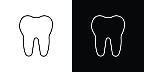 Tooth icon in line design. editable stroke icon.