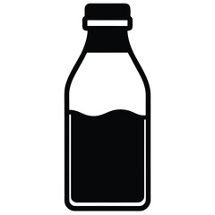 chocolate milk bottle vector icon