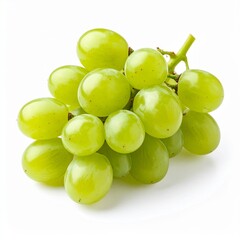 Juicy green grapes clustered on stem, crisp and refreshing, perfect for healthy eating