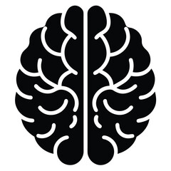 left vs  right hemisphere split vector icon