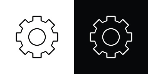 Settings gear icon in line design. editable stroke icon.
