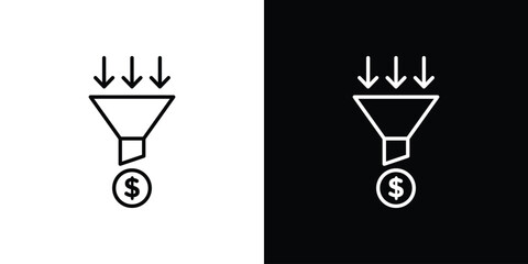 Sales funnel icon in line design. editable stroke icon.