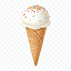 realistic 3d Ice cream cone in different style isolated on transparent background	
