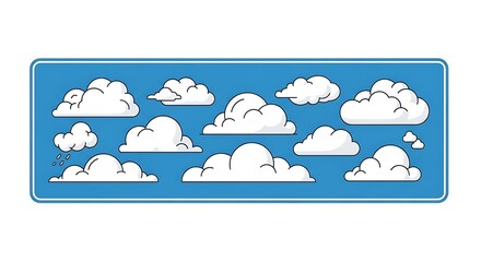 Obraz premium Seamless Sky Clouds Pattern — Soft Cloudscape Background for Children's Design, Textiles & Stationery 