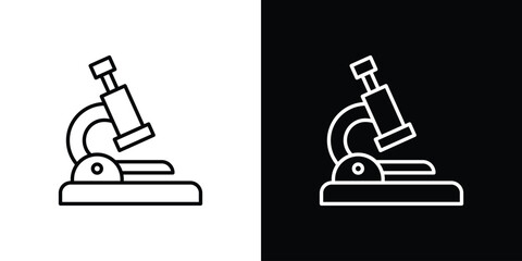 Microscope icon in line design. editable stroke icon.