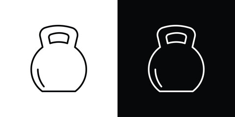 Kettlebell icon in line design. editable stroke icon.