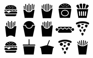 Vector art of fast food icons set