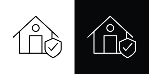 Home insurance icon in line design. editable stroke icon.