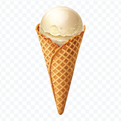 realistic 3d Ice cream cone in different style isolated on transparent background	