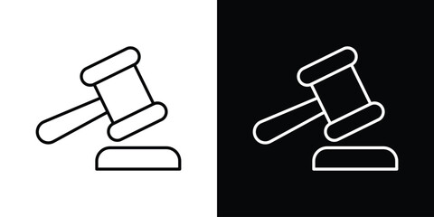 Gavel icon in line design. editable stroke icon.