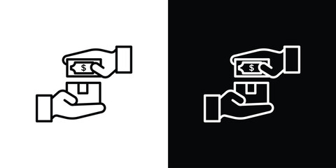 Cash on delivery icon in line design. editable stroke icon.