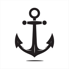 anchor idea vector silhouette clip art logo design illustration