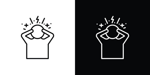 Anxiety icon in line design. editable stroke icon.