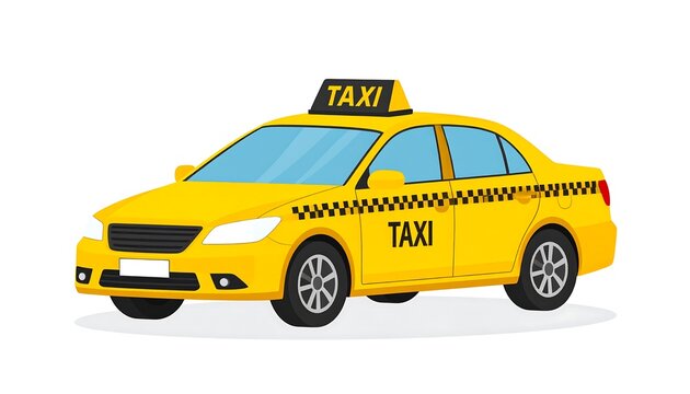 Yellow taxi cab illustration