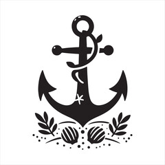 anchor idea vector silhouette clip art logo design illustration