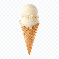 realistic 3d Ice cream cone in different style isolated on transparent background	