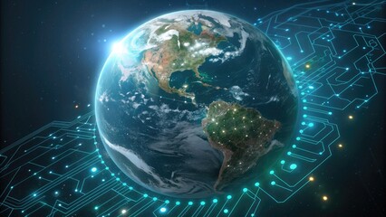 Planet earth in space