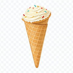 realistic 3d Ice cream cone in different style isolated on transparent background	