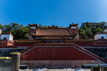  Tower of Fragrance of Buddha, Summer Palace, Beijing, China. Chinese characters say 'Buddha Fragrance Tower'