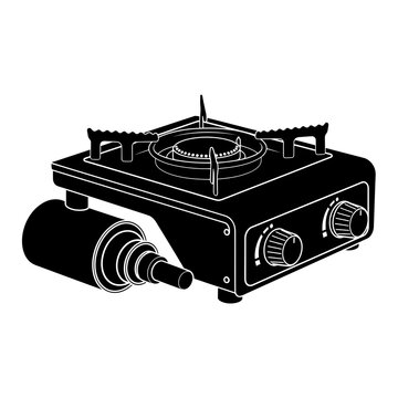 black portable gas stove clip art preview