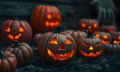jack o lantern in halloween HD With Dark Background 