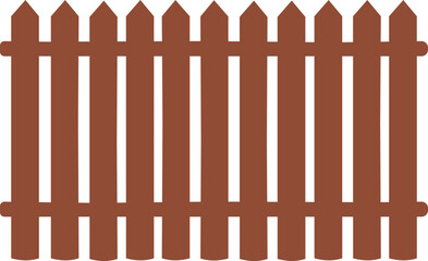 Wooden Fence Icon. Classic Garden Fencing Symbol. Simple Wooden Fence cassic picket fence that embodies simplicity and security with its clean lines and rustic charm.collection of Garden fence wooden.