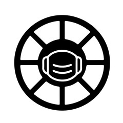 Obraz premium Icon of mask required sign board