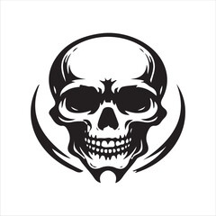 Fototapeta premium skull vector art logo design black and white