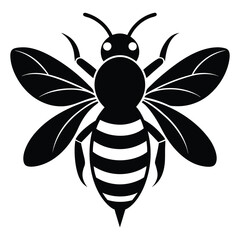 Black Bee Shape Vector Design