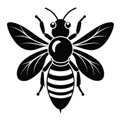 Black Bee Shape Vector Design