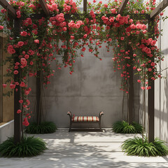 The room features a small, open, red abanico in the center, surrounded by biombos and a small mesita in the middle of the room.