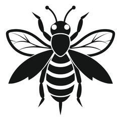 Bee Silhouette Vector on White Background