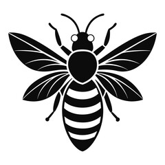 Bee Silhouette Vector on White Background