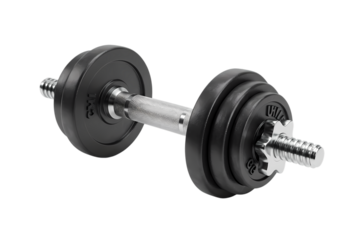 Close-up of a Pair of Adjustable Dumbbells for Fitness and Strength Training isolated on transparent background