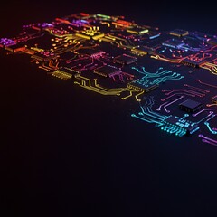 Abstract Circuit Board Network: Digital Connectivity