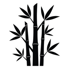 Bamboo Tree Logo Silhouette Vector Illustration