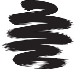 Abstract Brush Stroke Zigzag Pattern with Transparent Background for Creative Design Art