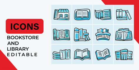 Bookstore and Library Creative Vector Illustration