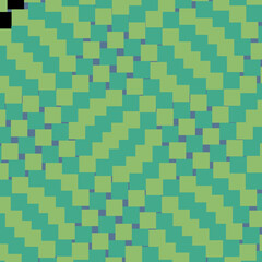 Seamless Geometric Pattern of Interlocking Green and Teal Squares on a Muted Background