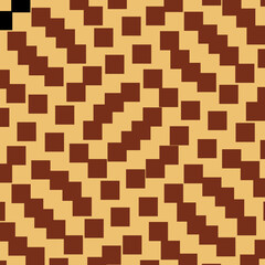Seamless Geometric Pattern with Interlocking Brown and Beige Squares Forming Diagonal Stripes