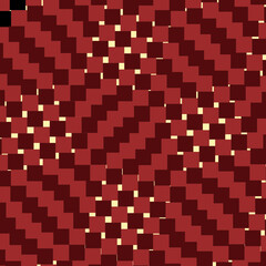 Dynamic Geometric Abstract Pattern of Interlocking Red and Cream Squares Creating Visual Texture