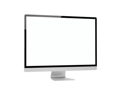 Blank Computer Monitor Screen: Modern Technology Display isolated on transparent background
